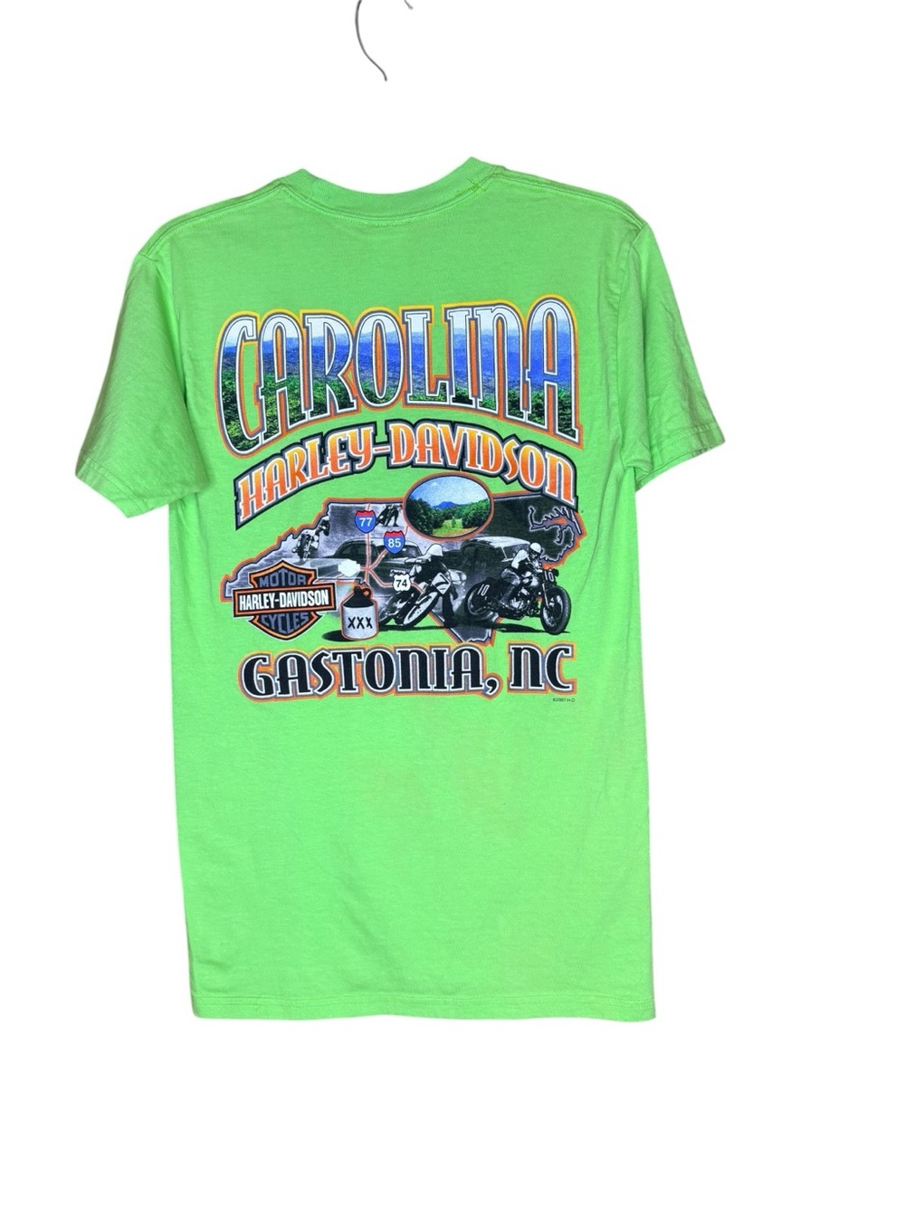 T-Shirt Small Green 2008 Kyle Petty Charity Ride Harley Davidson UNISEX